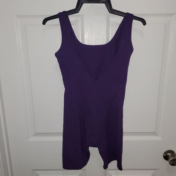 VINTAGE PURPLE MARIE WRIGHT MADE IN USA BIKER SHORT LEOTARD SIZE SMALL - Picture 3 of 6